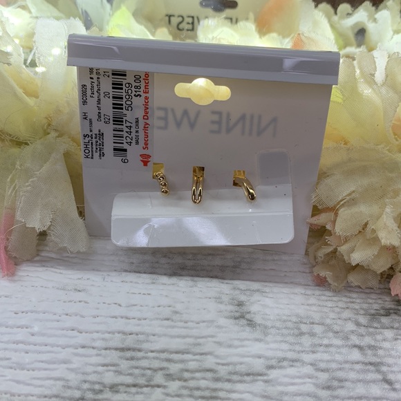 NINE WEST - Gold Earring Cuff Set (Set of 3) - NEW! - Picture 2 of 4